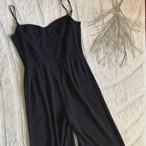 Reformation Womens Back Zip Spaghetti Strap Wide Leg Jumpsuit Black Size 2